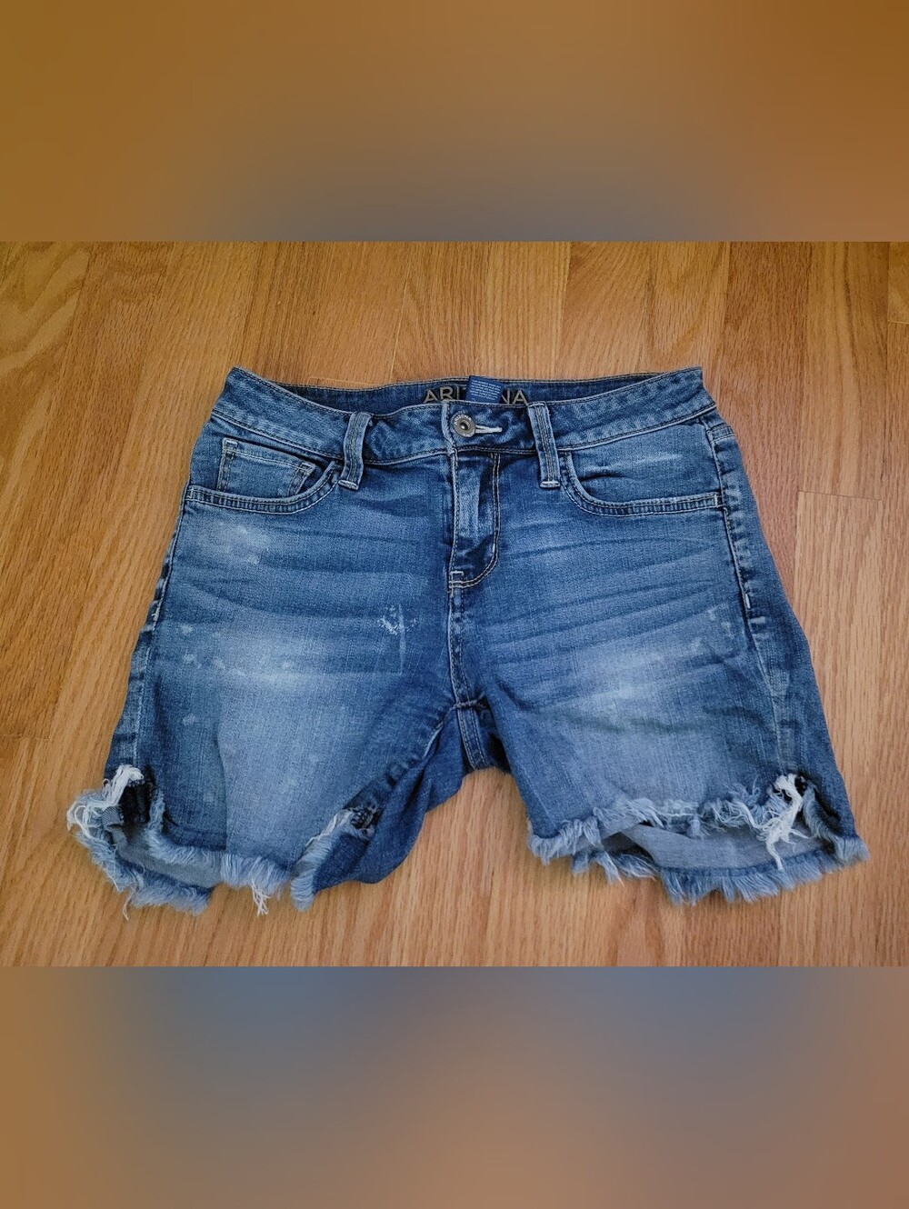 Arizona Jean Company Distressed Blue Denim Cutoff Shorts - Size 1
